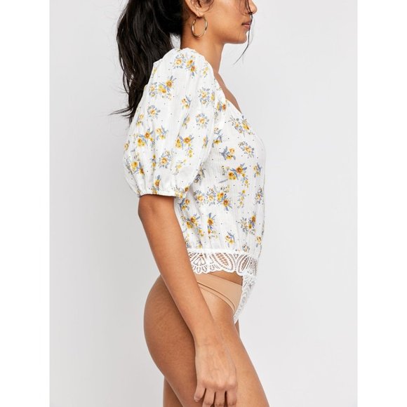 NWT Free People Angela Bodysuit / White Combo - Picture 3 of 7